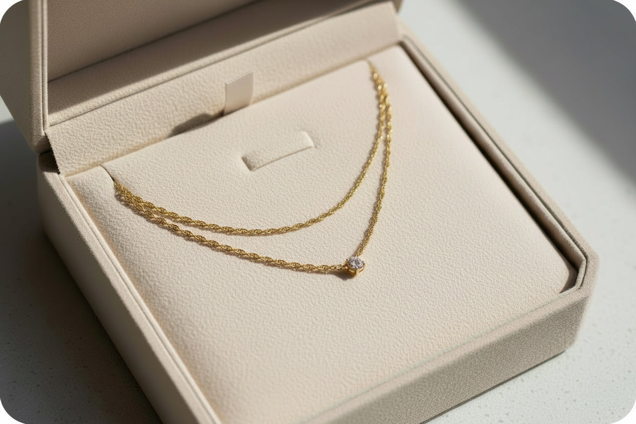 Halskette Damen 14K Gold & Silber 925 Layering Kette Damen Set Choker Wasserfest Goldkette Mit CZ Anhänger Trendy Schmuck Geschenke